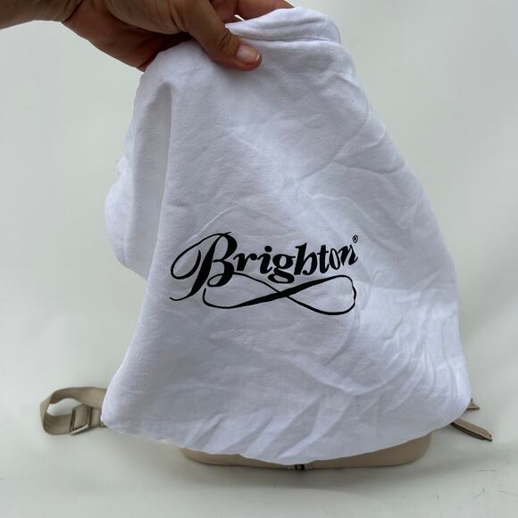 Brighton Miles Convertible Leather Mini Backpack Satchel Beige Snake Charm Y2K - Picture 12 of 13